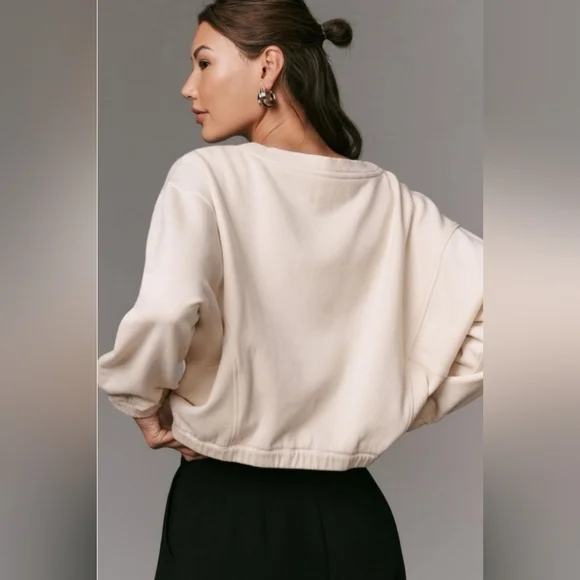 Anthropologie boxy cropped pullover Size XL - Picture 9 of 9